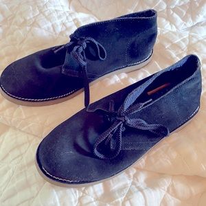 Crewcuts navy blue suede Chelsea low boots